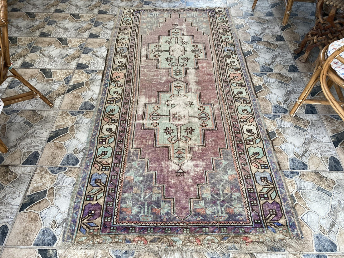 4x8ft Vintage Turkish Rug Anatolian Floral Medallion Farmhouse Oriental Area Rug