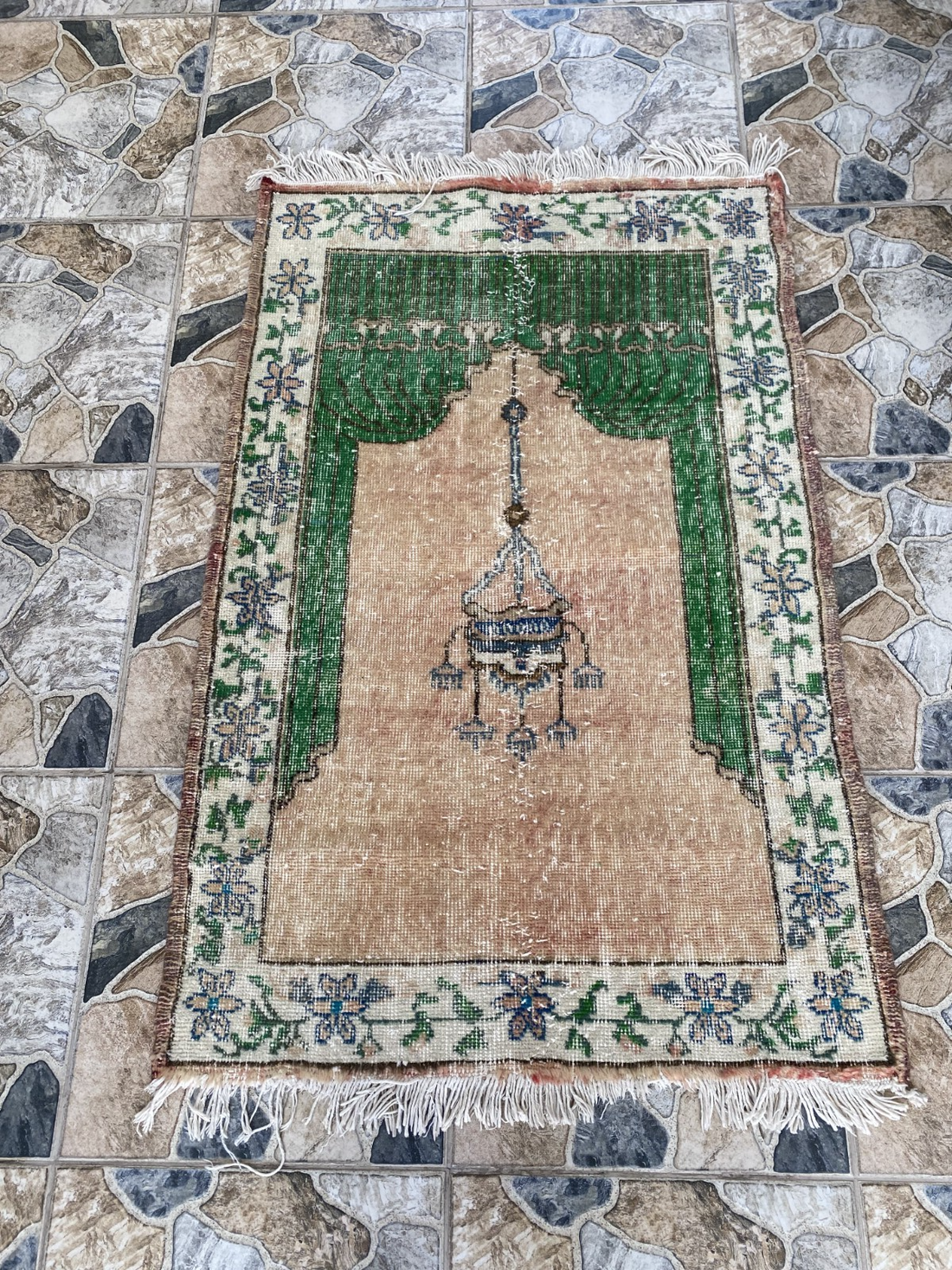 Vintage Anatolian Rug Hand-Knotted Wool Tribal Carpet Geometric Turkish 2.8x4.3