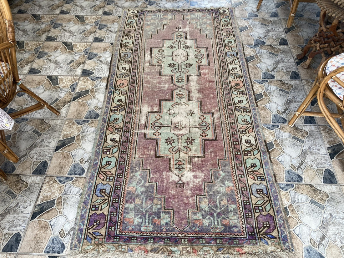 4x8ft Vintage Turkish Rug Anatolian Floral Medallion Farmhouse Oriental Area Rug