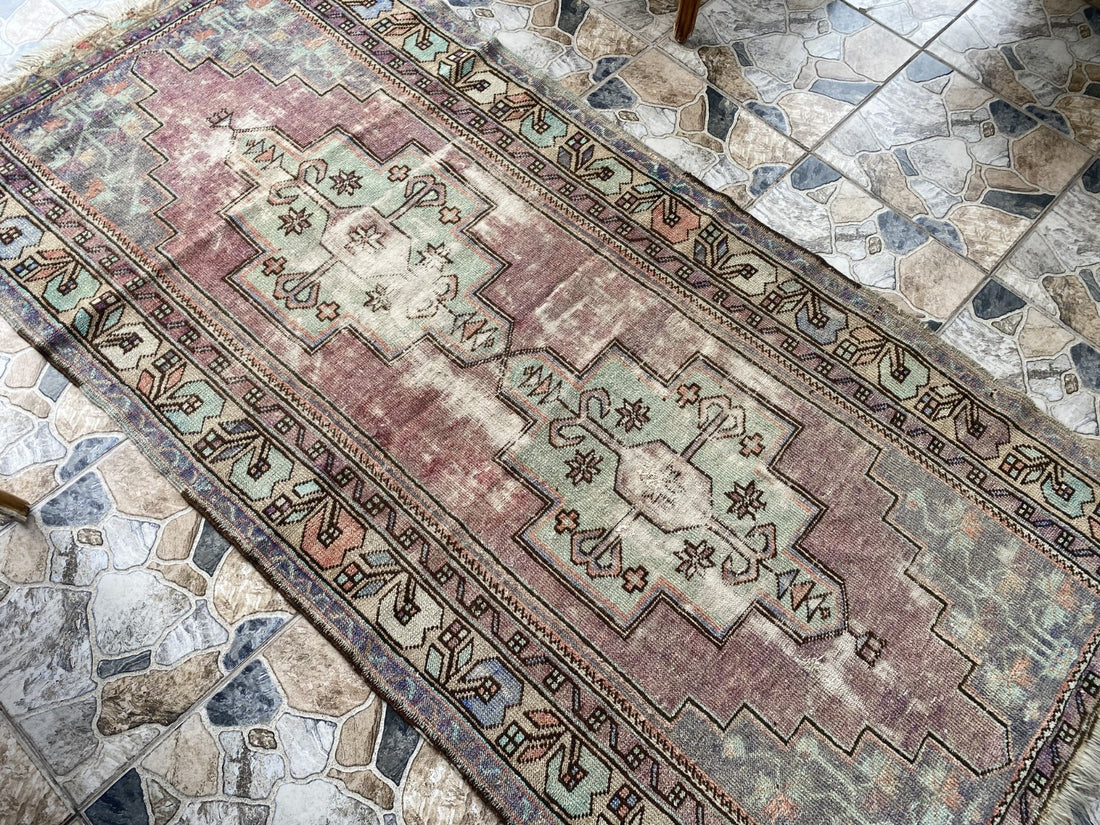 4x8ft Vintage Turkish Rug Anatolian Floral Medallion Farmhouse Oriental Area Rug