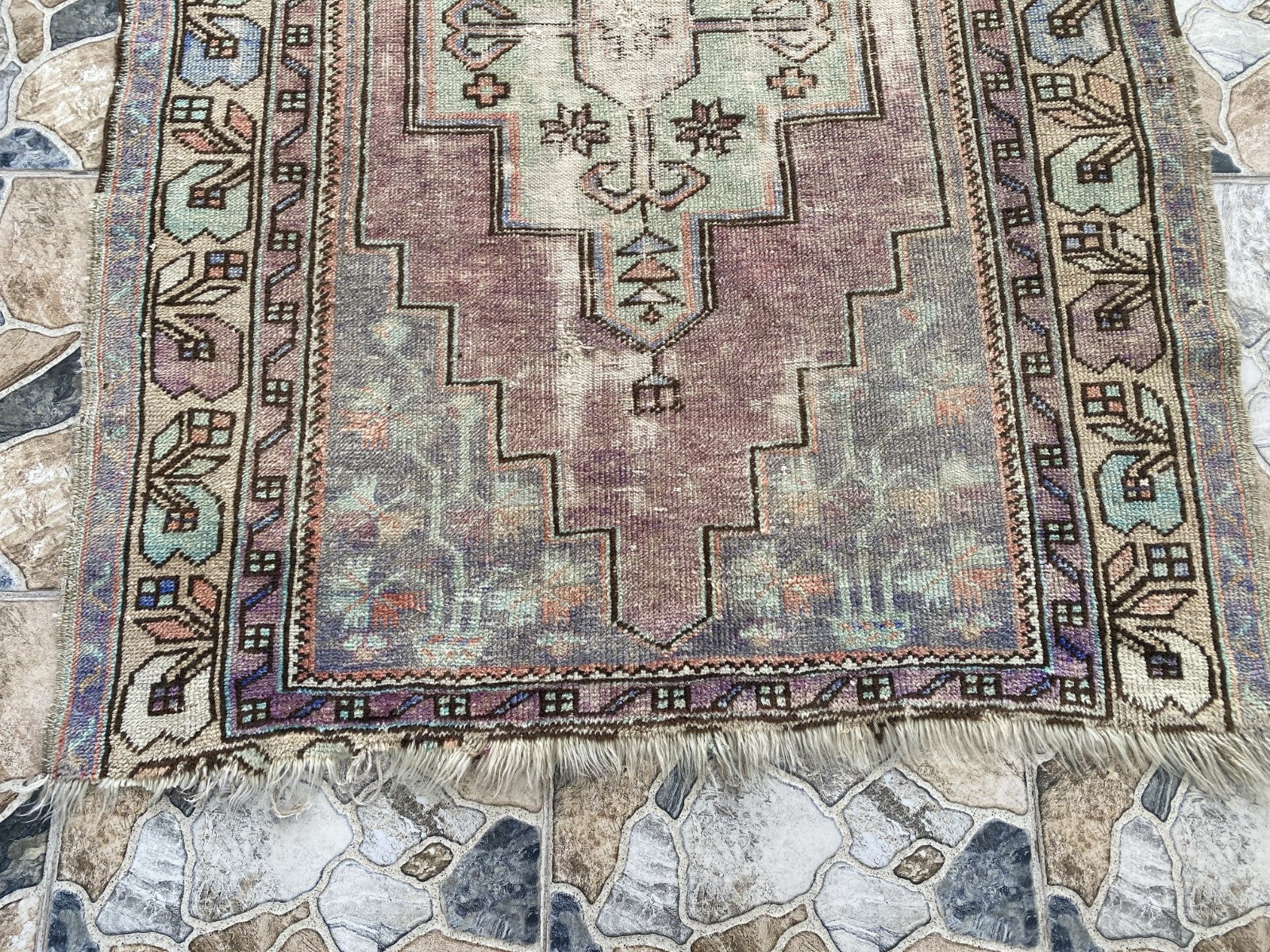 4x8ft Vintage Turkish Rug Anatolian Floral Medallion Farmhouse Oriental Area Rug