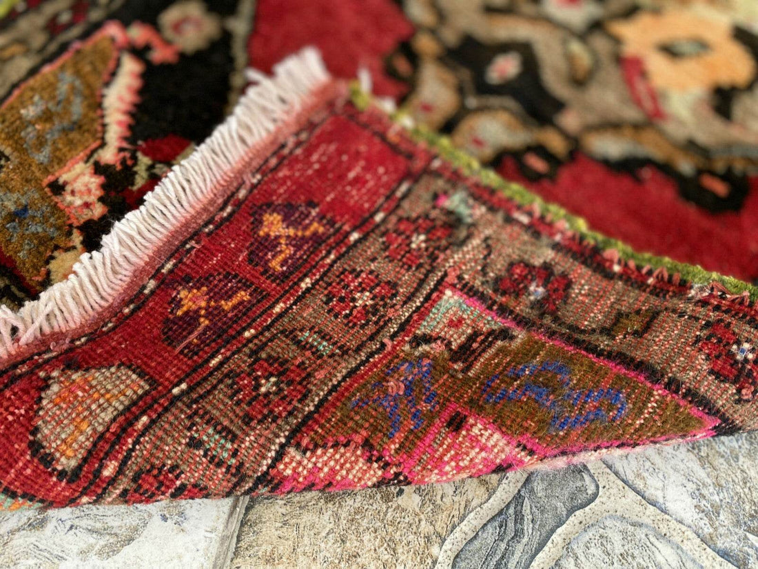 Vintage Rug | Turkish 1970s Handmade Tribal Wool Farmhouse Antique Small Carpet