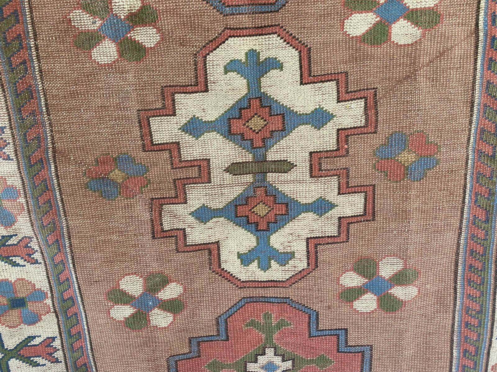 Turkish Kurdish Vintage Rug | 4.3 x 6.5 ft | Hand-knotted Anatolian Tribal Geometric