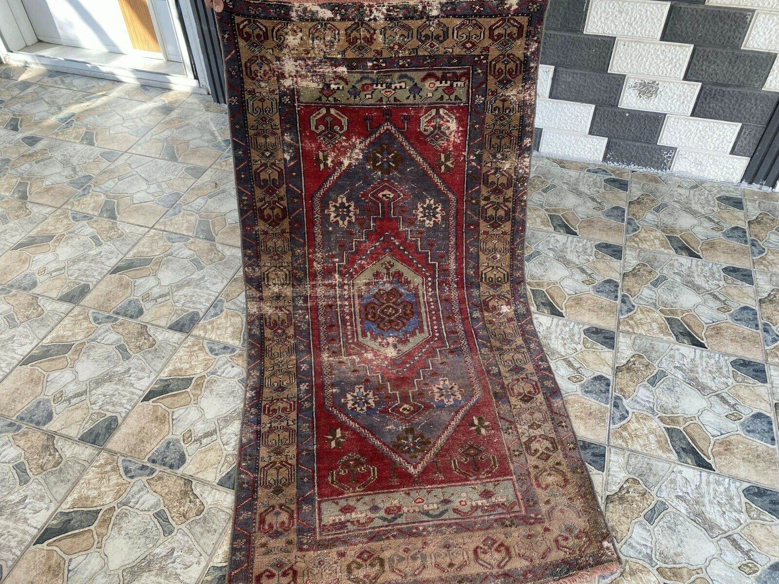 Vintage Turkish Oushak Rug | Antique Tribal Handmade Wool Farmhouse 3 x 6 ft