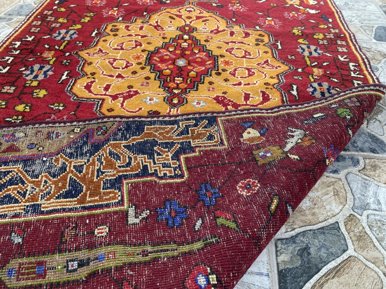 Vintage Turkish Runner Rug | 3.2 x 7.0 ft | Traditional Geometric Runner