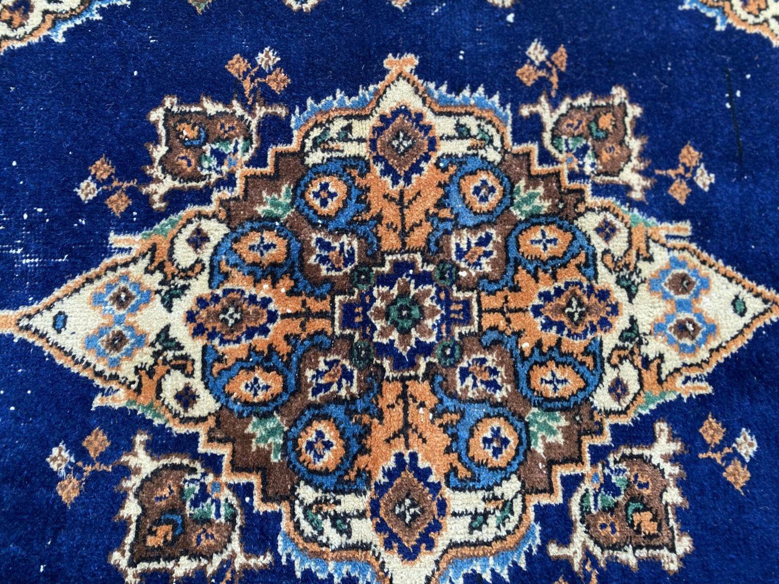 Vintage Turkish Oushak Rug, 4 x 7 ft Handmade Wool Antique Tribal Area Wool Rug