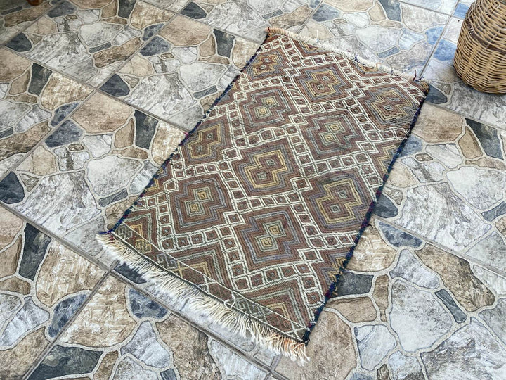 Vintage Wool Kilim Rug | Handmade Tribal Turkish Cecim, Small Farmhouse 1.9x2.9