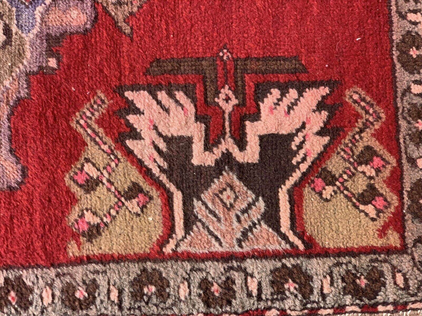 Vintage Tribal Handmade Wool Farmhouse Carpet Antique Turkish Rug 1.7 x 3.3 ft