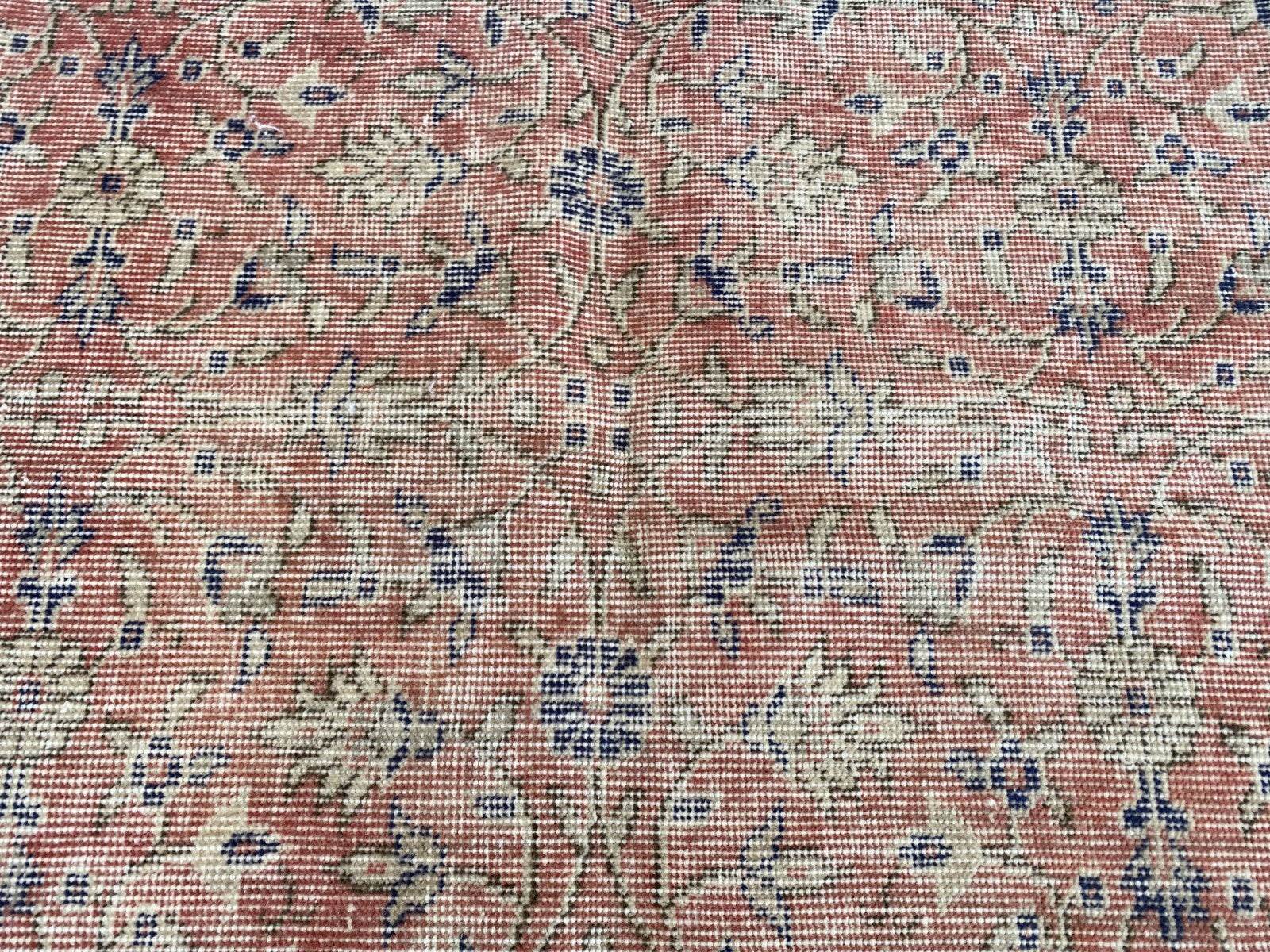 Geometric Turkish Vintage Rug,Farmhouse Handmade Anatolian Village Rug 3.8x6.2ft