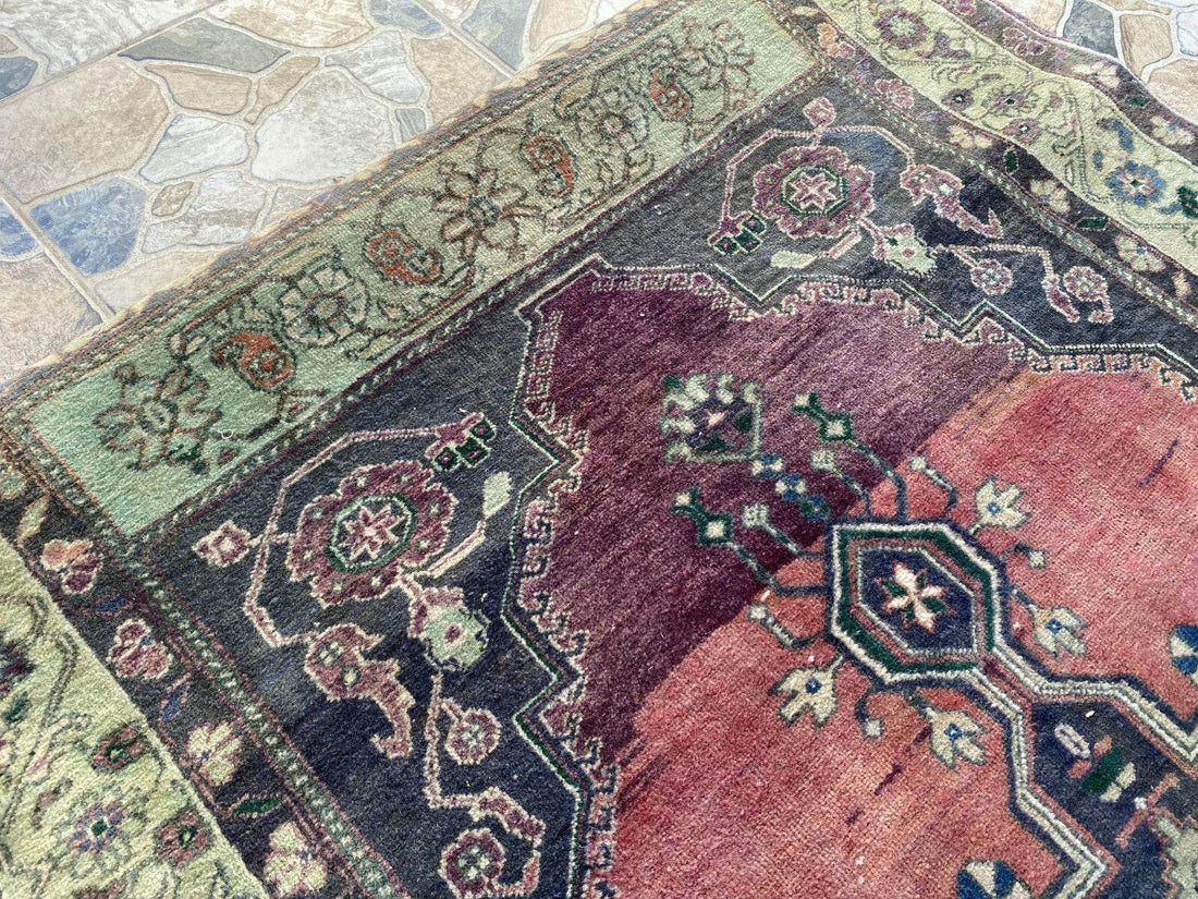 Vintage Turkish Oushak Rug | Anatolian Antique Tribal Hand-Knotted Wool 1960s