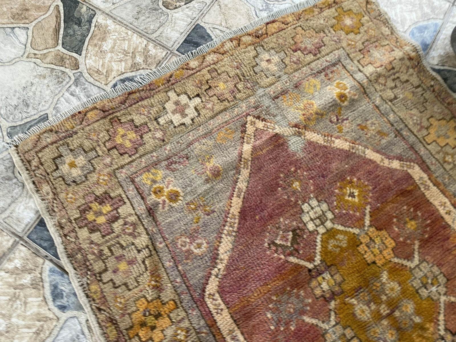 Vintage Turkish Anatolian Rug | 2.6 x 4 ft | Hand-Knotted Wool Rustic Farmhouse