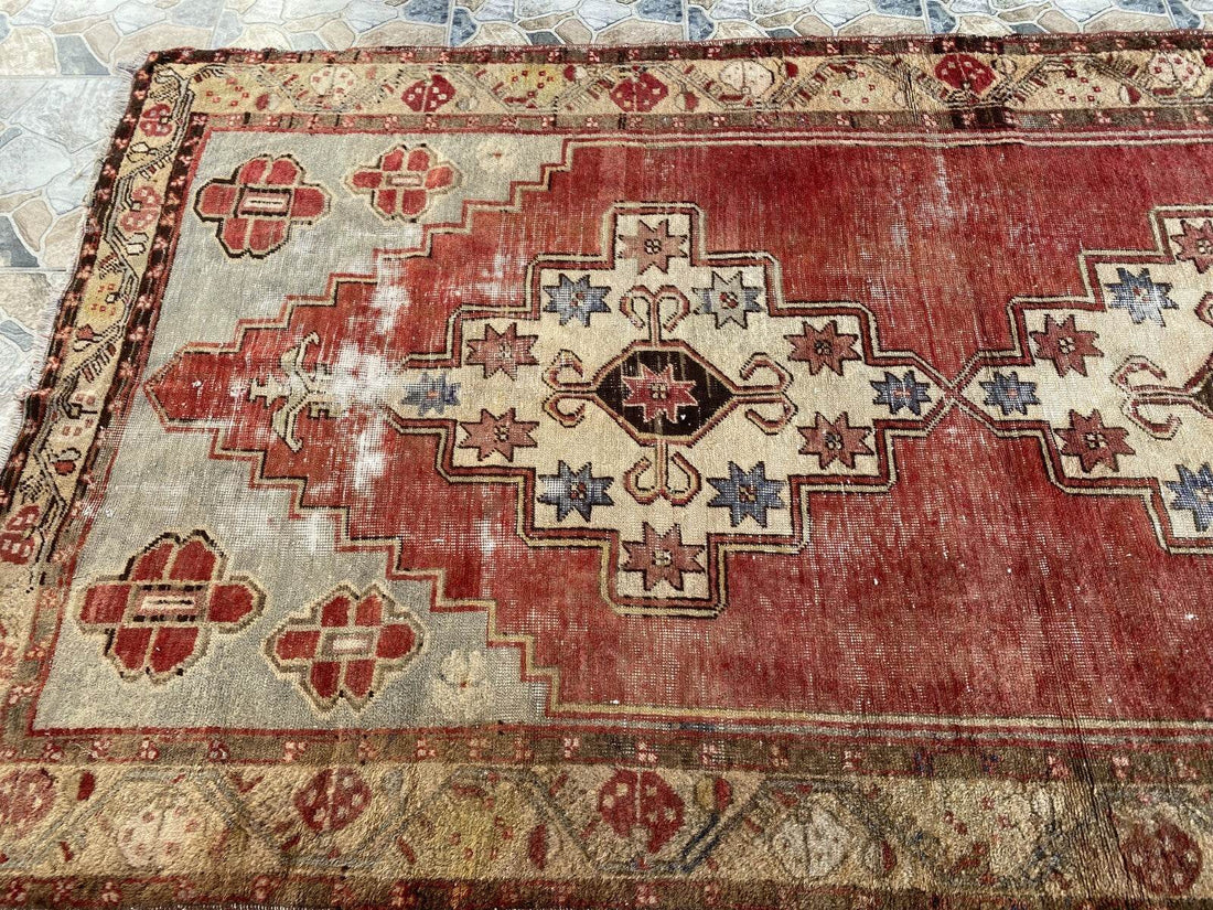 Vintage Turkish Oushak Rug | 5x9 ft | Wool Antique Tribal Handmade Area Rug |