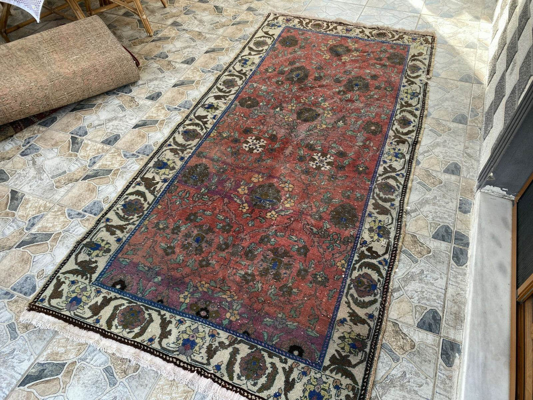 Vintage Turkish Rug | Tribal Handmade Wool Farmhouse Antique Area Aesthetic Rugs