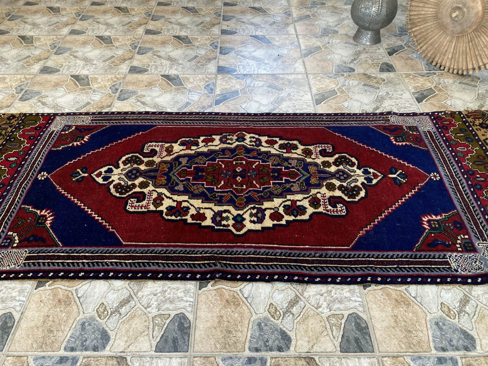 Vintage Turkish Runner Rug | 2.7 x 7.5 ft Hand-Knotted Wool Antique Hallway Rug