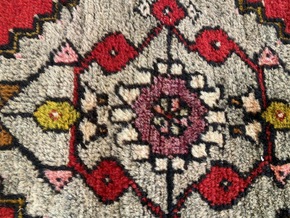 Vintage Rug | Small AntiqueWool Farmhouse Anatolian Handmade Turkish 1.7x3.5ft