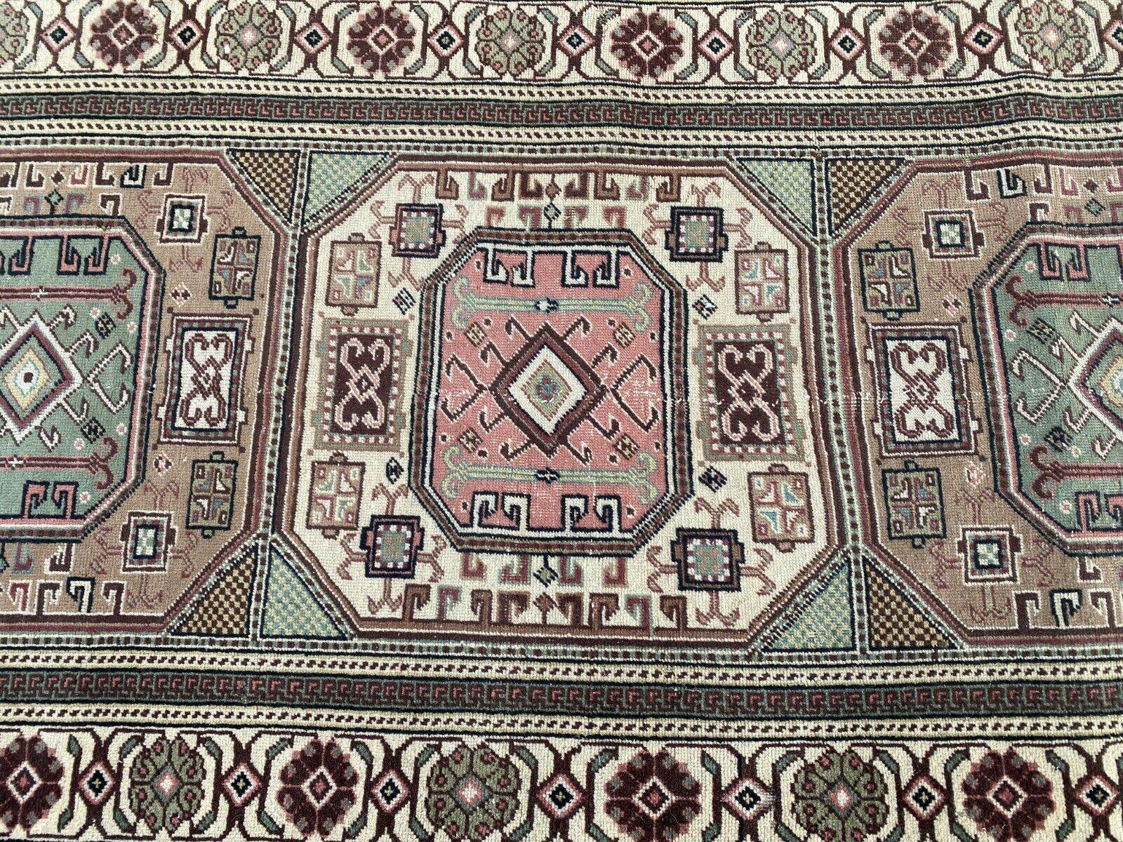 Geometric Turkish Vintage Rug, Vintage Anatolian Kazakh Motif Village Rug 3x6 ft