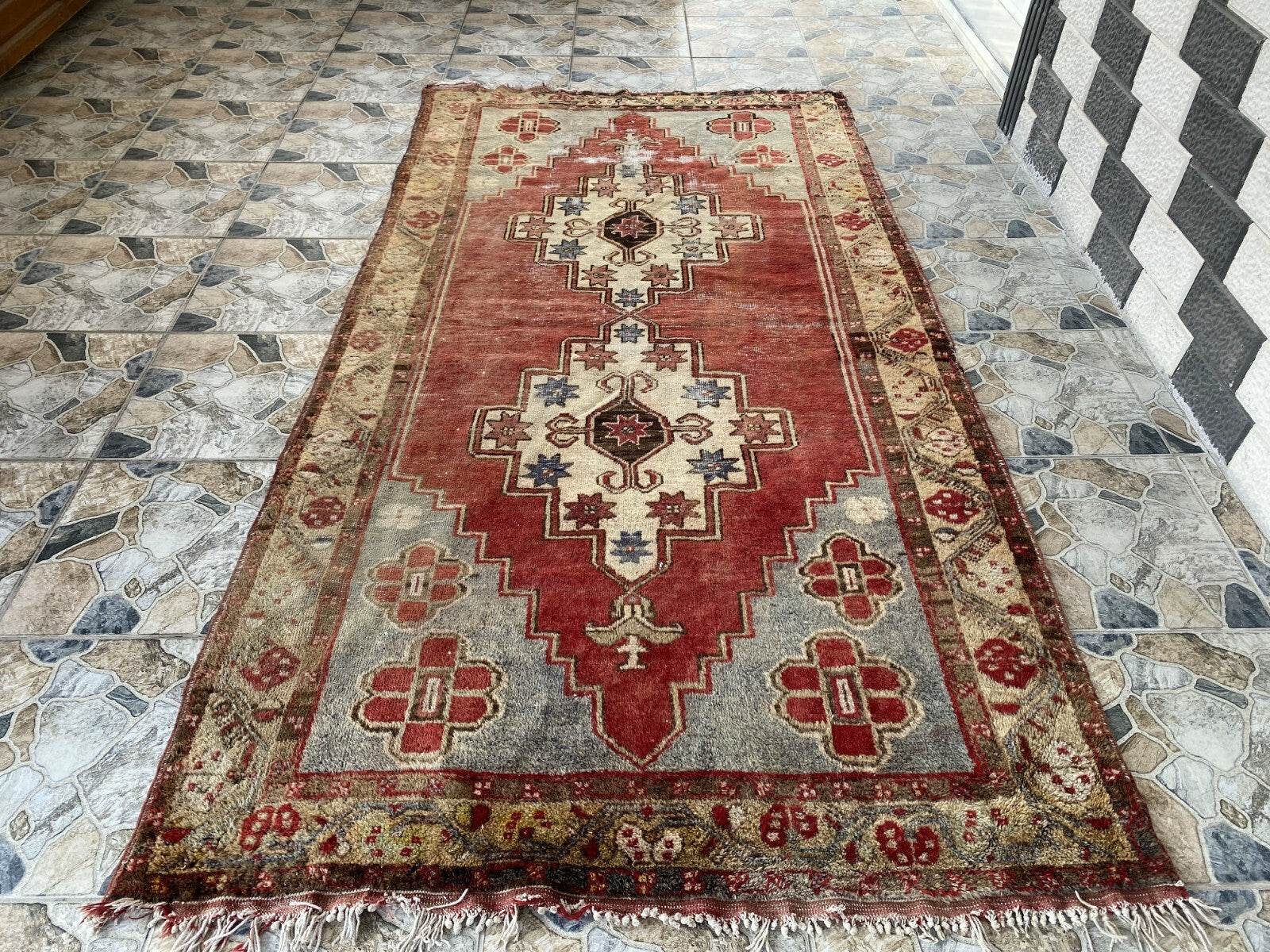 Vintage Turkish Oushak Rug | 5x9 ft | Wool Antique Tribal Handmade Area Rug |