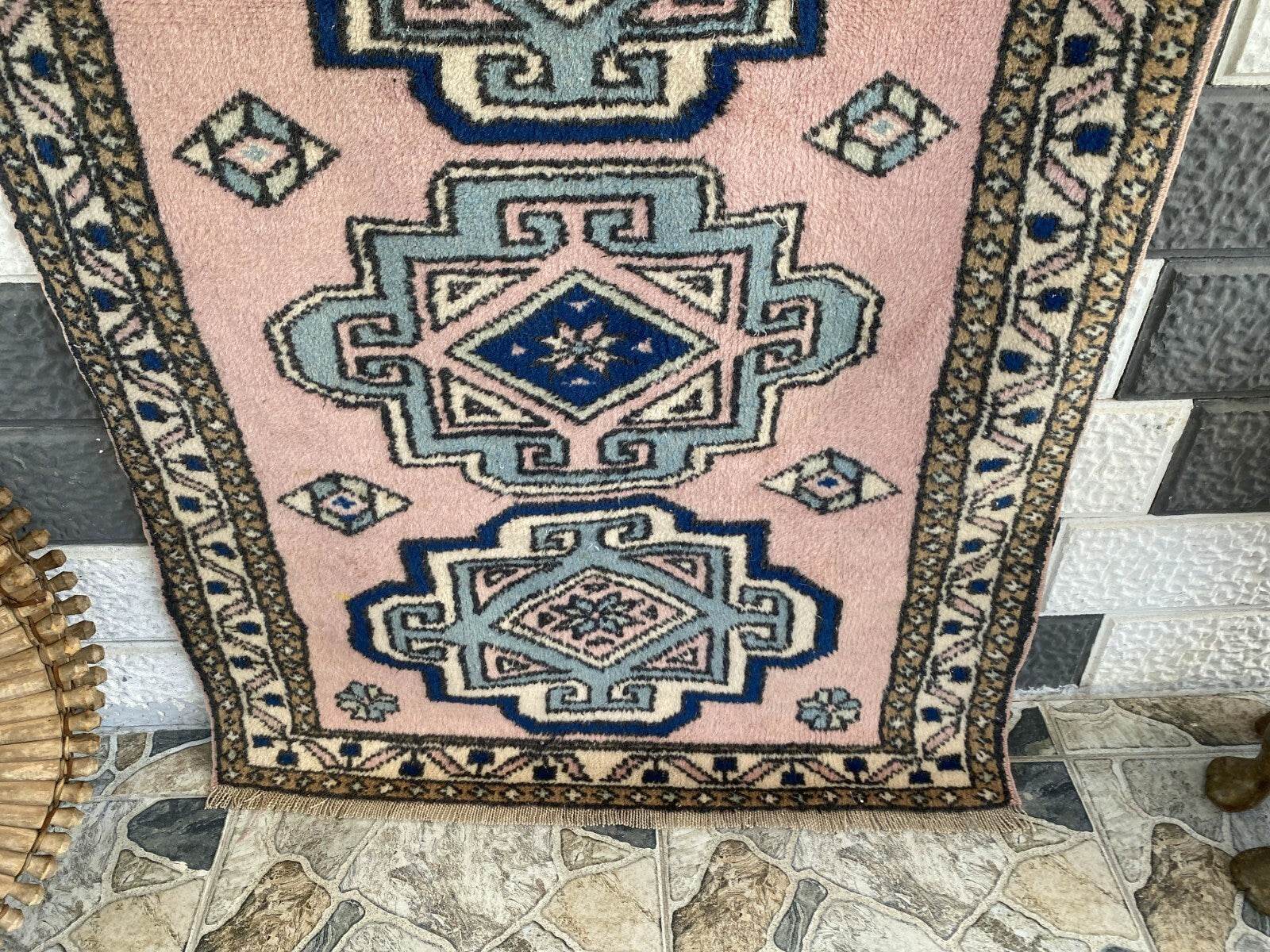 Vintage Rug | Farmhouse Antique Wool Anatolian Runner Handmade Turkish 2.7x6.3ft