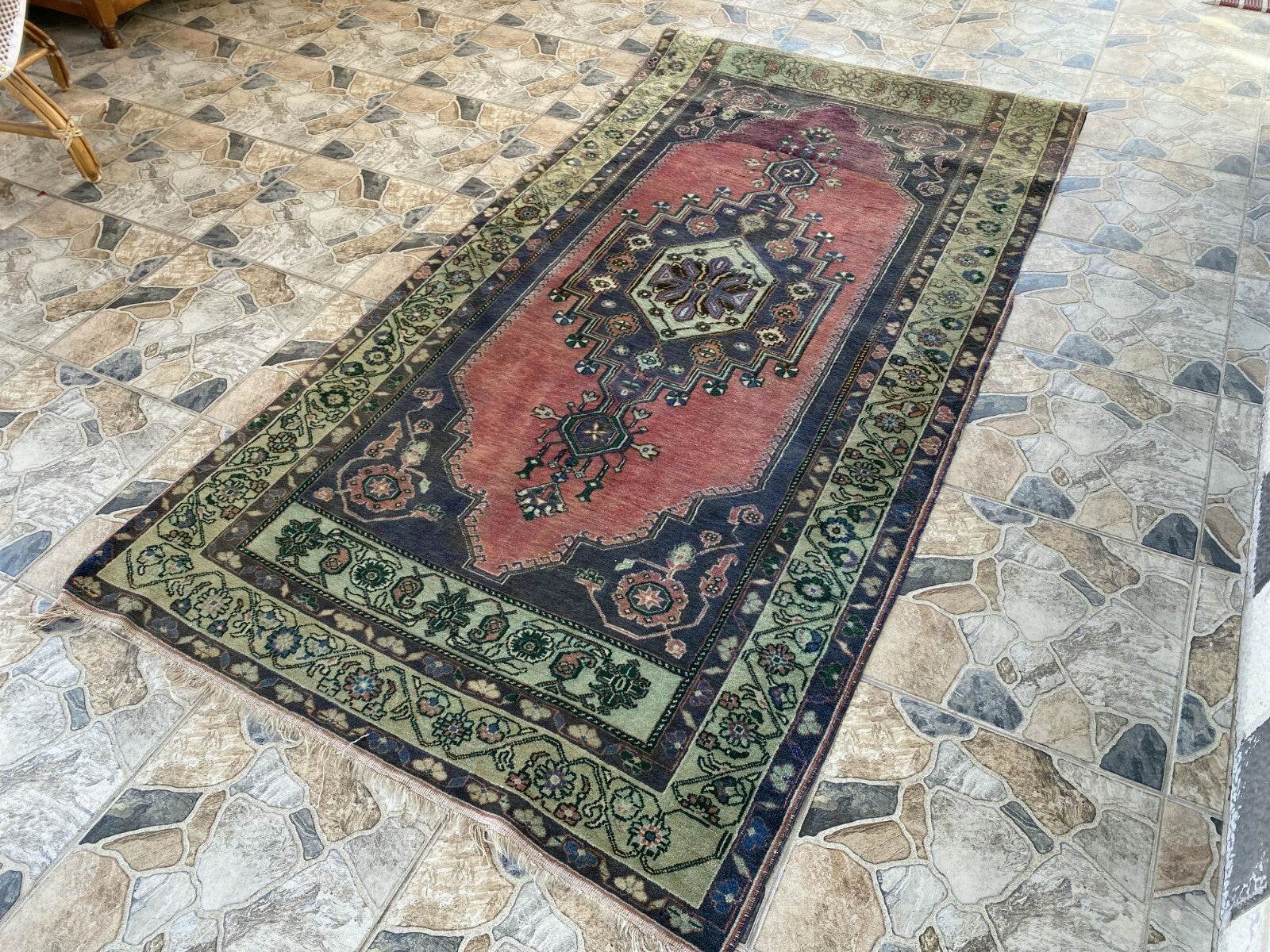 Vintage Turkish Oushak Rug | Anatolian Antique Tribal Hand-Knotted Wool 1960s