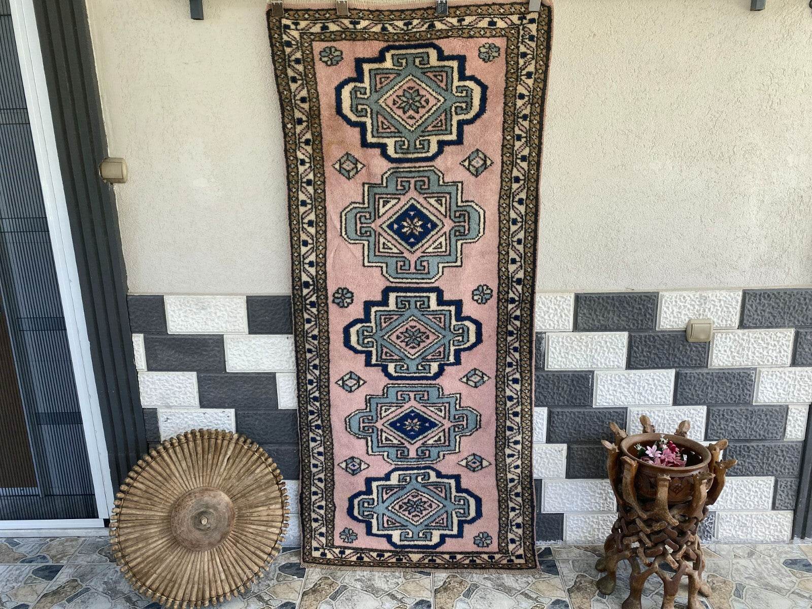 Vintage Rug | Farmhouse Antique Wool Anatolian Runner Handmade Turkish 2.7x6.3ft
