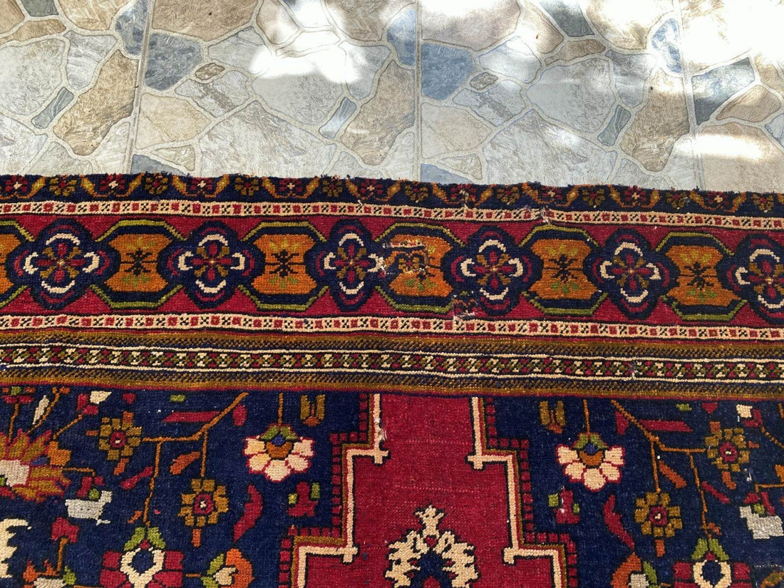 Handmade Turkish Vintage Rug 6x10 1970s Tribal Wool Farmhouse Antique Large Area