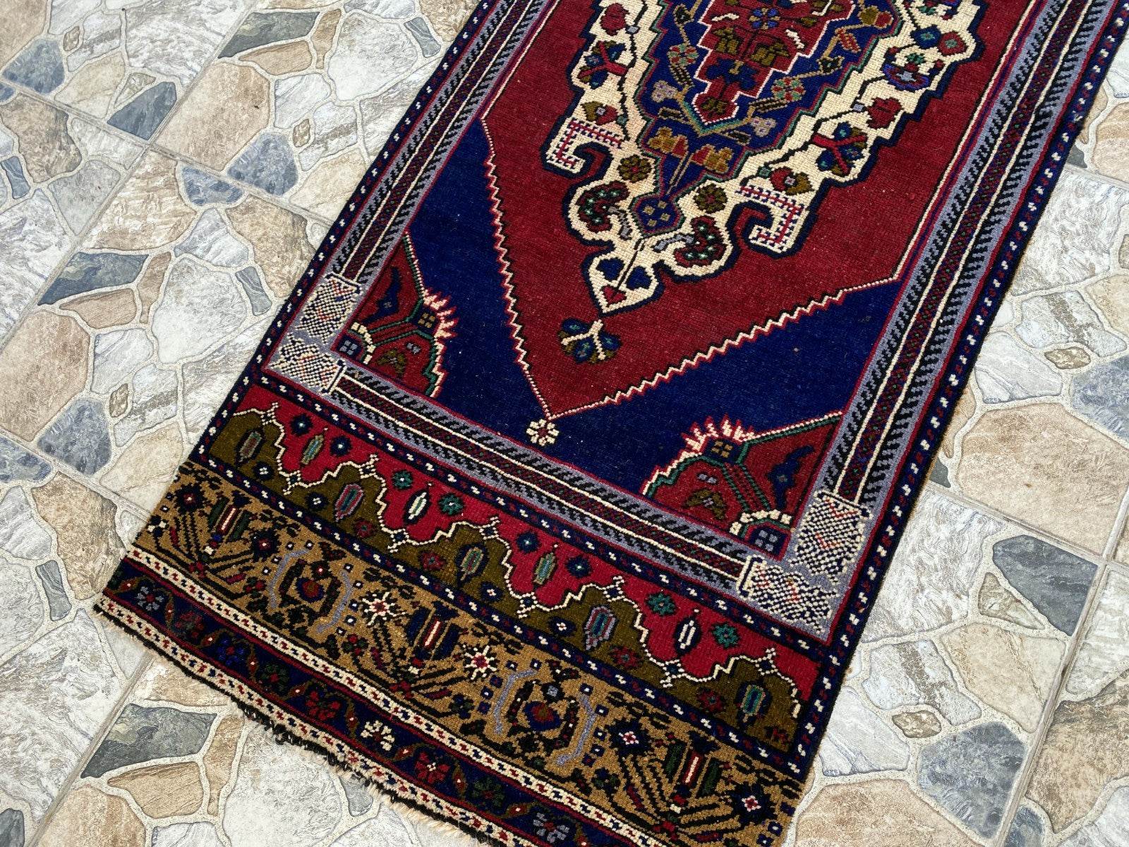 Vintage Turkish Runner Rug | 2.7 x 7.5 ft Hand-Knotted Wool Antique Hallway Rug