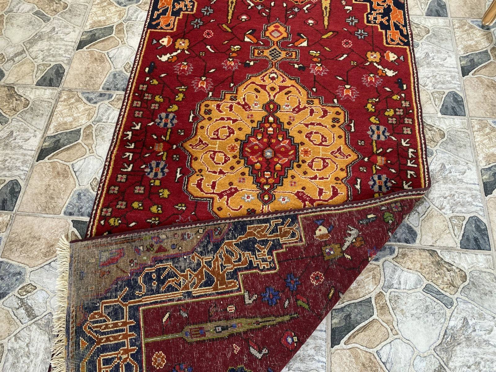 Vintage Turkish Runner Rug | 3.2 x 7.0 ft | Traditional Geometric Runner