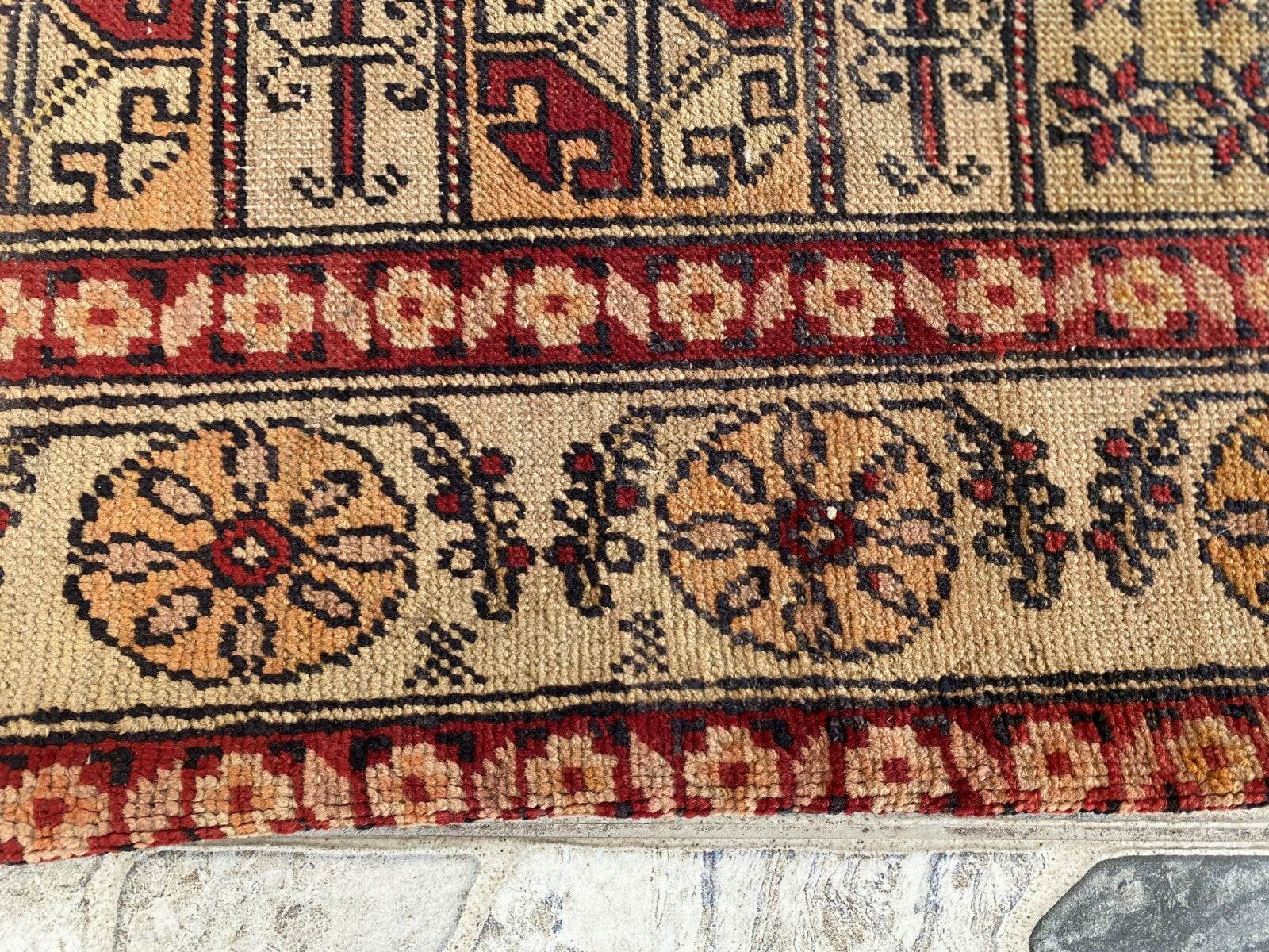 Pre 1920’s ANTIQUE ARMENIAN AREA RUG GEOMETRIC TRIBAL FARMHOUSE VINTAGE CARPET