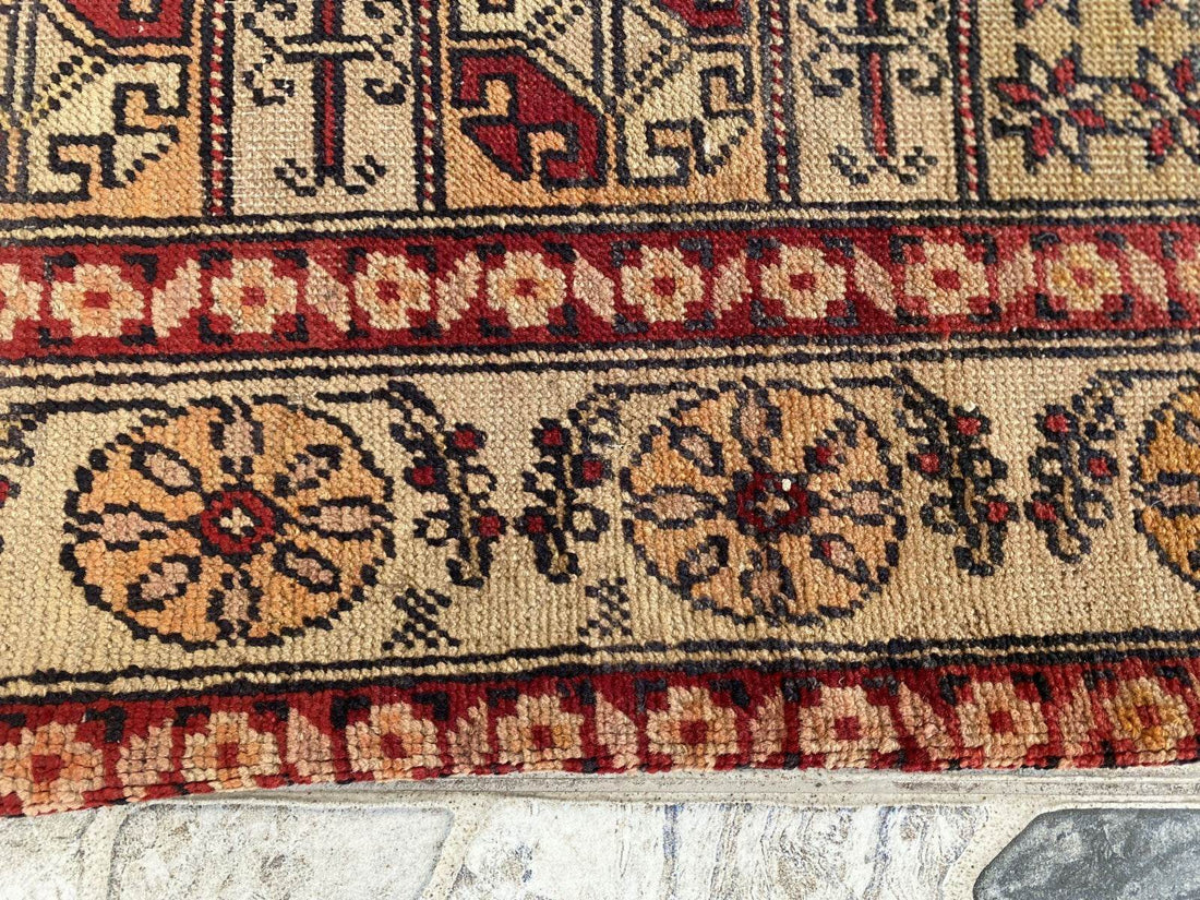 Pre 1920’s ANTIQUE ARMENIAN AREA RUG GEOMETRIC TRIBAL FARMHOUSE VINTAGE CARPET