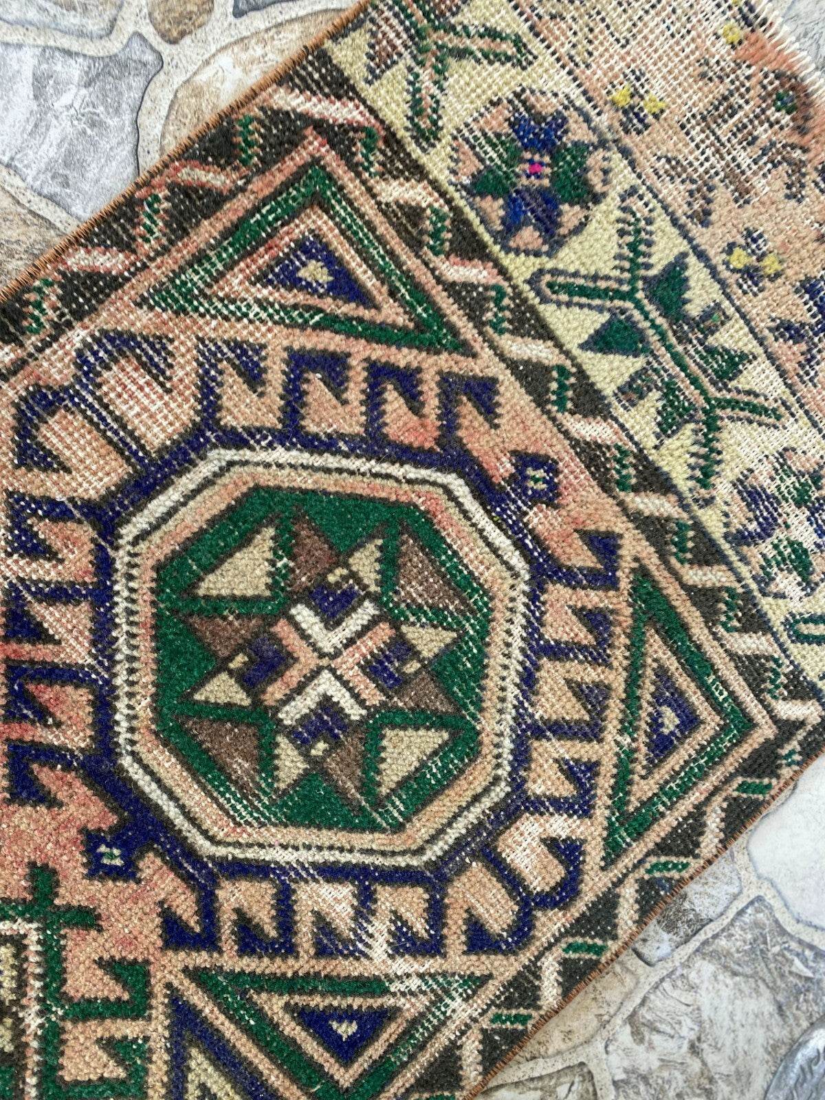 Vintage Turkish Tribal Rug | 1.4 x 4.3 ft | Handmade Wool Anatolian Runner Rug