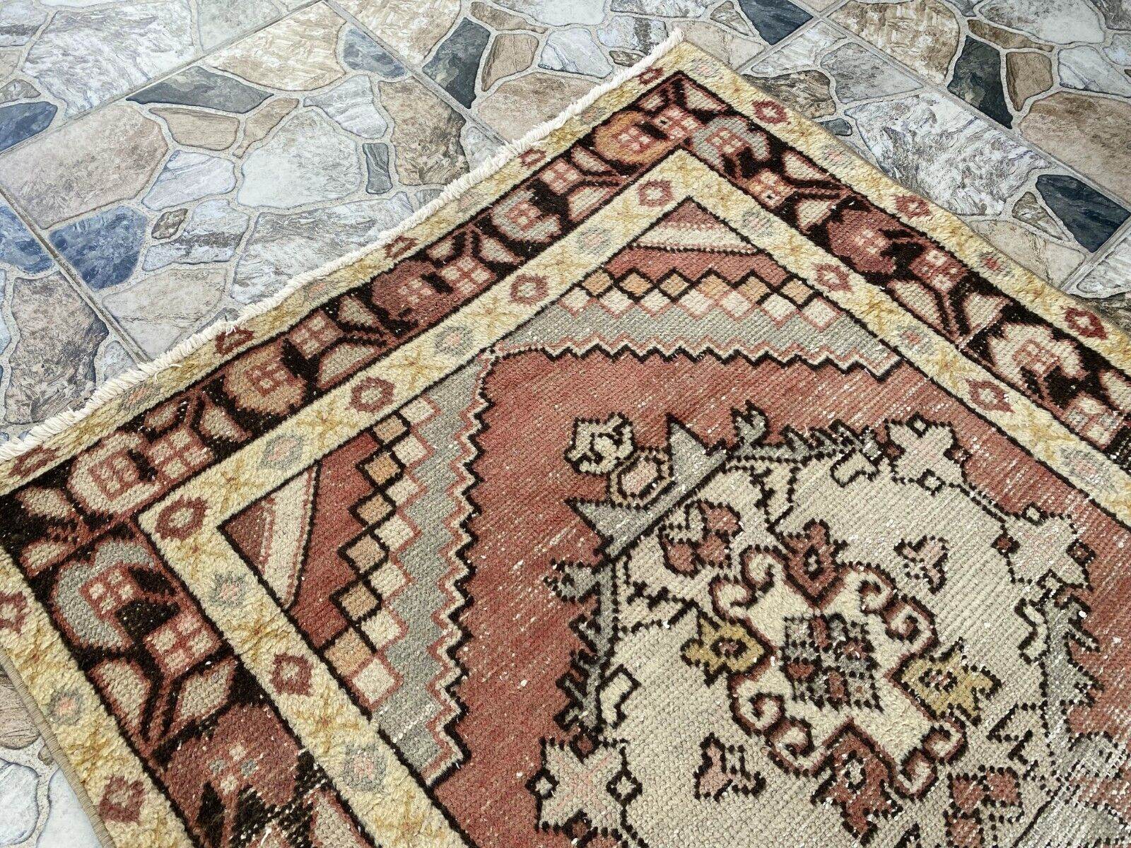 Vintage Runner Rug | Antique Wool Bohemian Anatolian Handmade Turkish 3.2x9.4ft