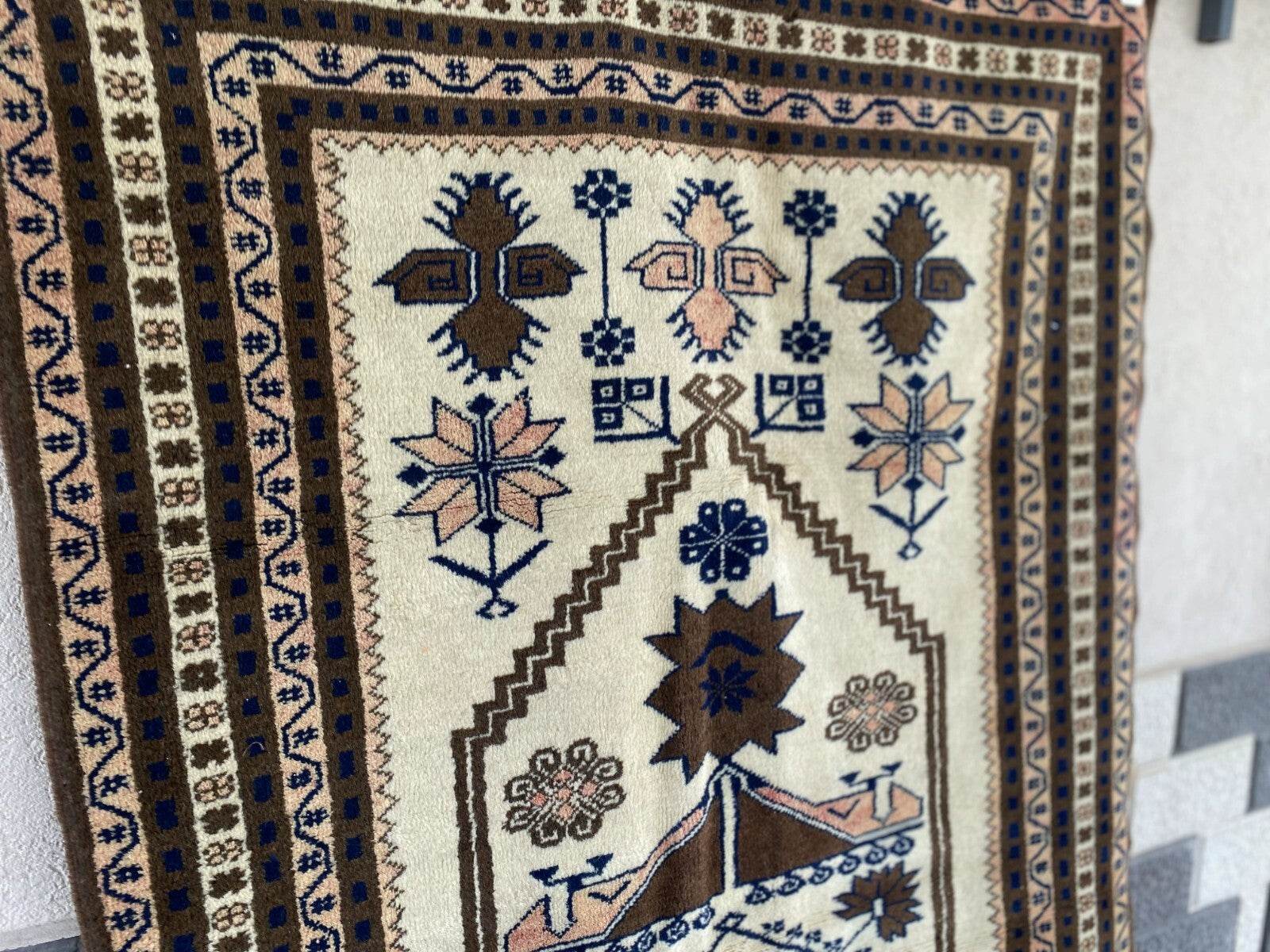 Vintage Turkish Oushak Rug, 4 x 7 ft Handmade Wool Antique Tribal Area Rug