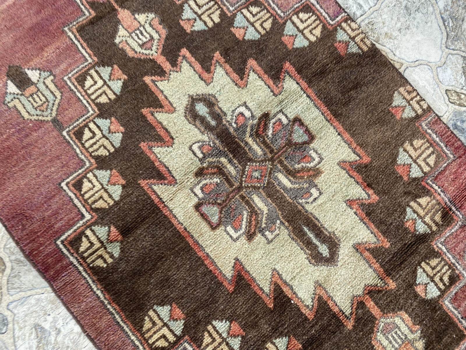 Vintage Rug | Farmhouse Antique Wool Anatolian Runner Handmade Turkish 2.1x8.6ft