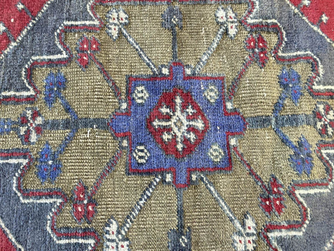 Vintage Turkish Oushak Rug | Anatolian Antique Tribal Hand-Knotted Wool Carpet 3x6 ft