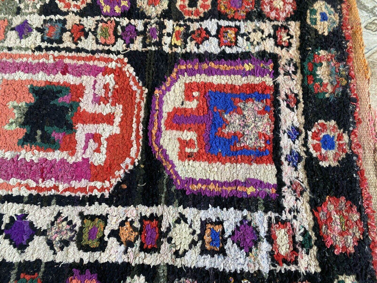 Vintage Kurdish Herki Rug | Tribal Handmade Farmhouse Antique Wool Runner Carpet