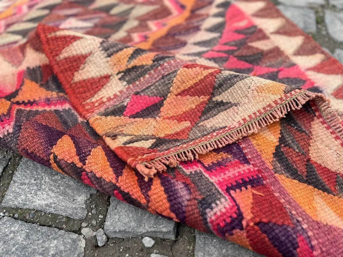 Vintage Kurdish Herki Rug | 1960s Turkish Anatolian Hand-Knotted Wool Runner Rug 3x11 ft