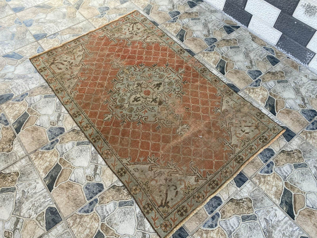 Vintage Turkish Oushak Rug | Anatolian Antique Brown Hand-Knotted Wool Area Rug