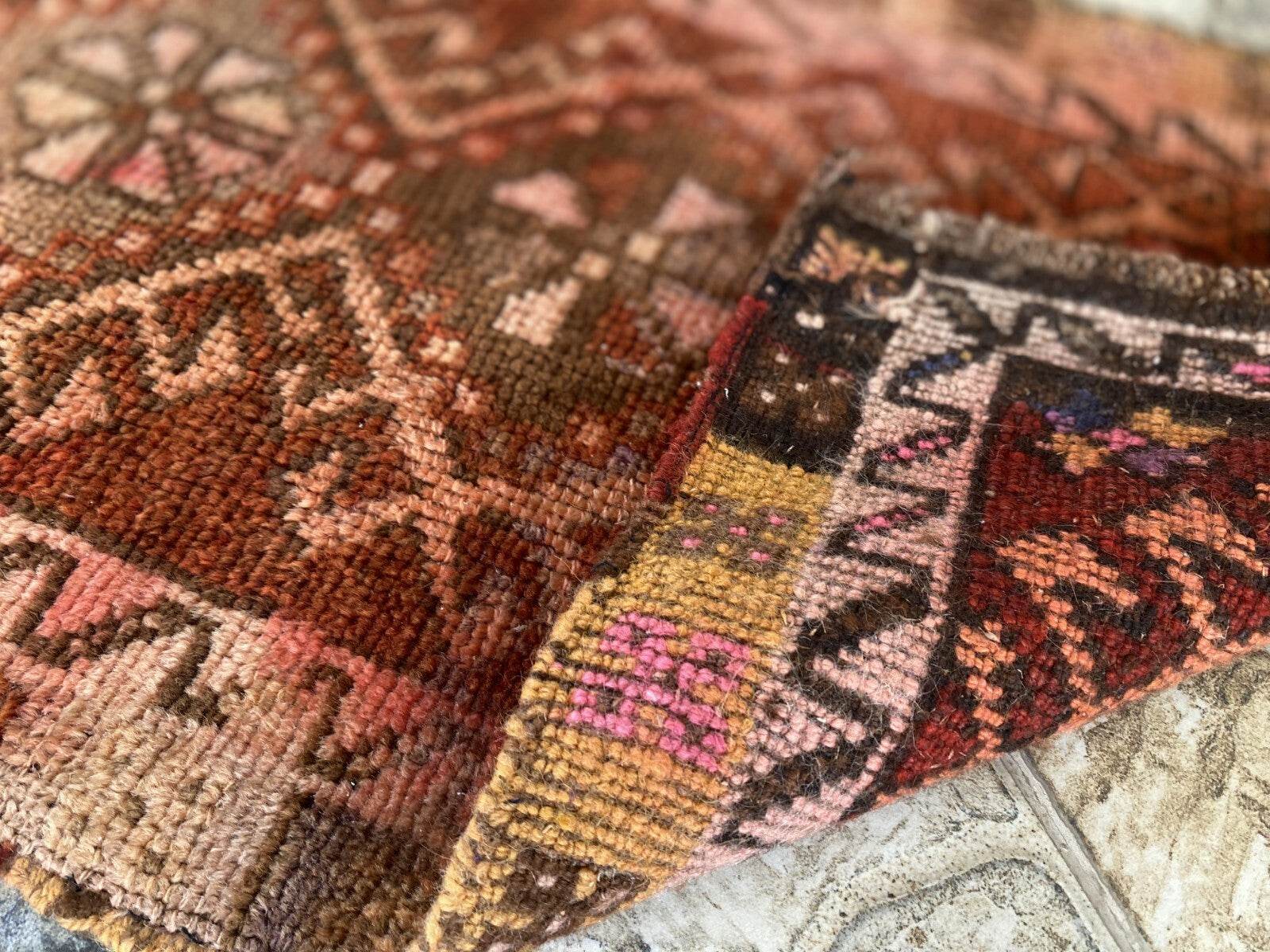 Vintage Hand-knotted Rug | 1980s Turkish Tribal Wool Farmhouse Antique Small Rug