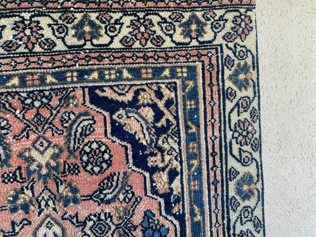 VINTAGE RUG HAND-KNOTTED Caucasian Tribal handmade wool antique farmhouse rug