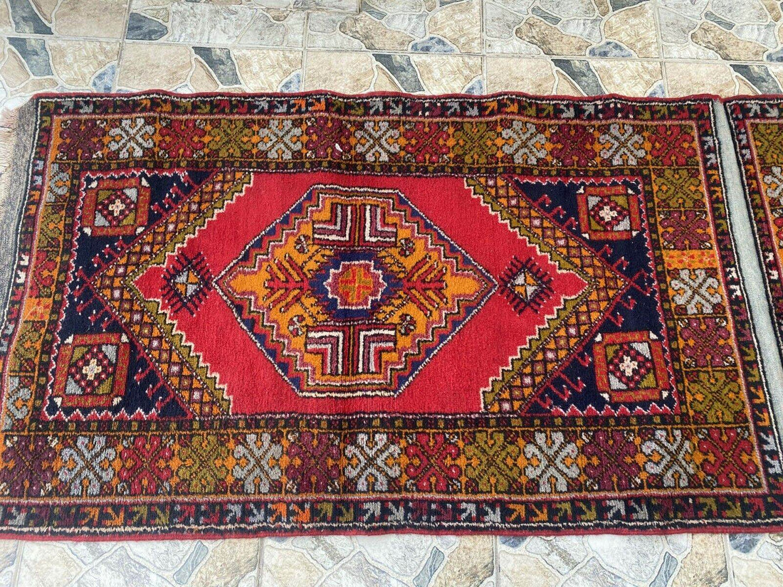 Vintage Turkish Oushak Rug | 3.3x10.8 | Wool Antique Tribal Handmade Area Rug |