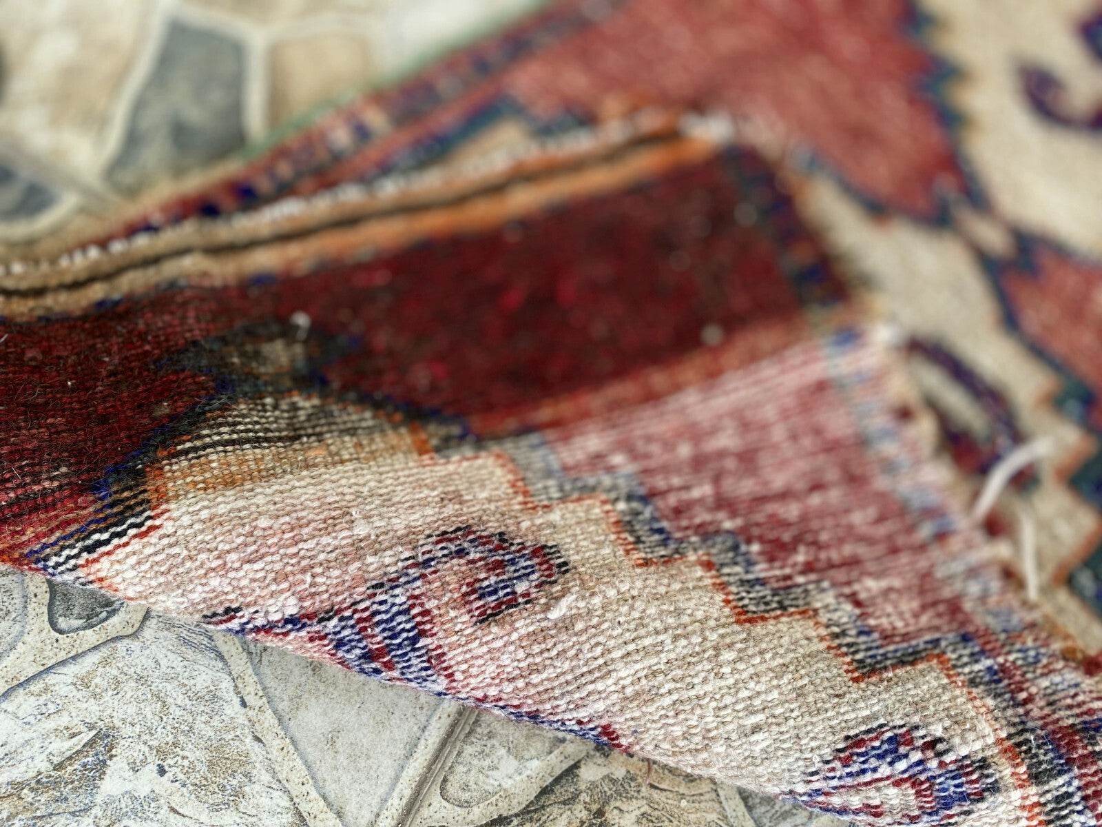 Vintage Anatolian Tribal Rug | Small Turkish Farmhouse Wool Carpet 1.6x3.4 ft