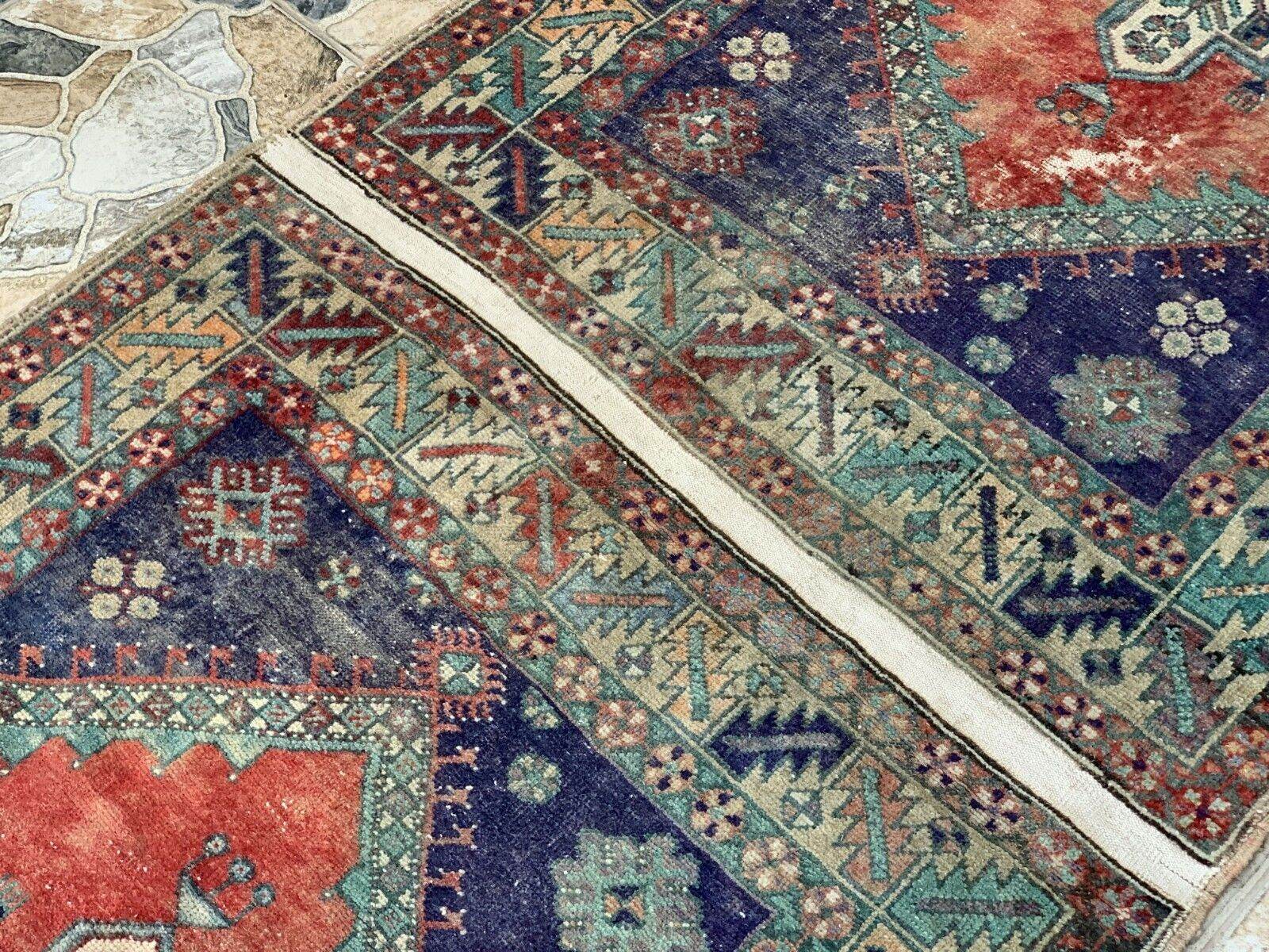 Vintage Turkish Rug | Tribal Wool Handmade Farmhouse Antique Twin 3.4ftx9.8 ft