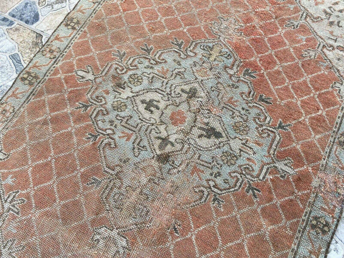 Vintage Turkish Oushak Rug | Anatolian Antique Brown Hand-Knotted Wool Area Rug