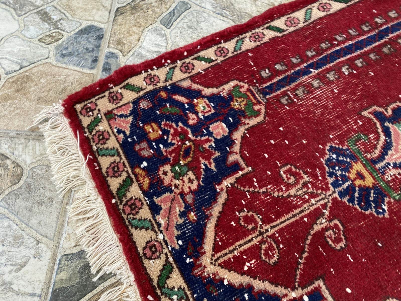 Pre 1980’s ANTIQUE ANATOLIAN FARMHOUSE RUG - GEOMETRIC PRAYER TURKISH VINTAGE