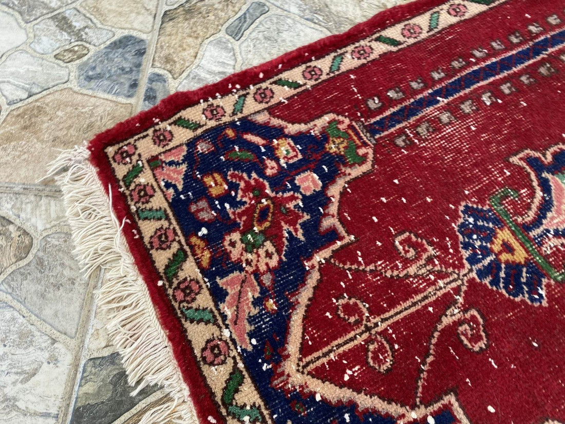 Pre 1980’s ANTIQUE ANATOLIAN FARMHOUSE RUG - GEOMETRIC PRAYER TURKISH VINTAGE