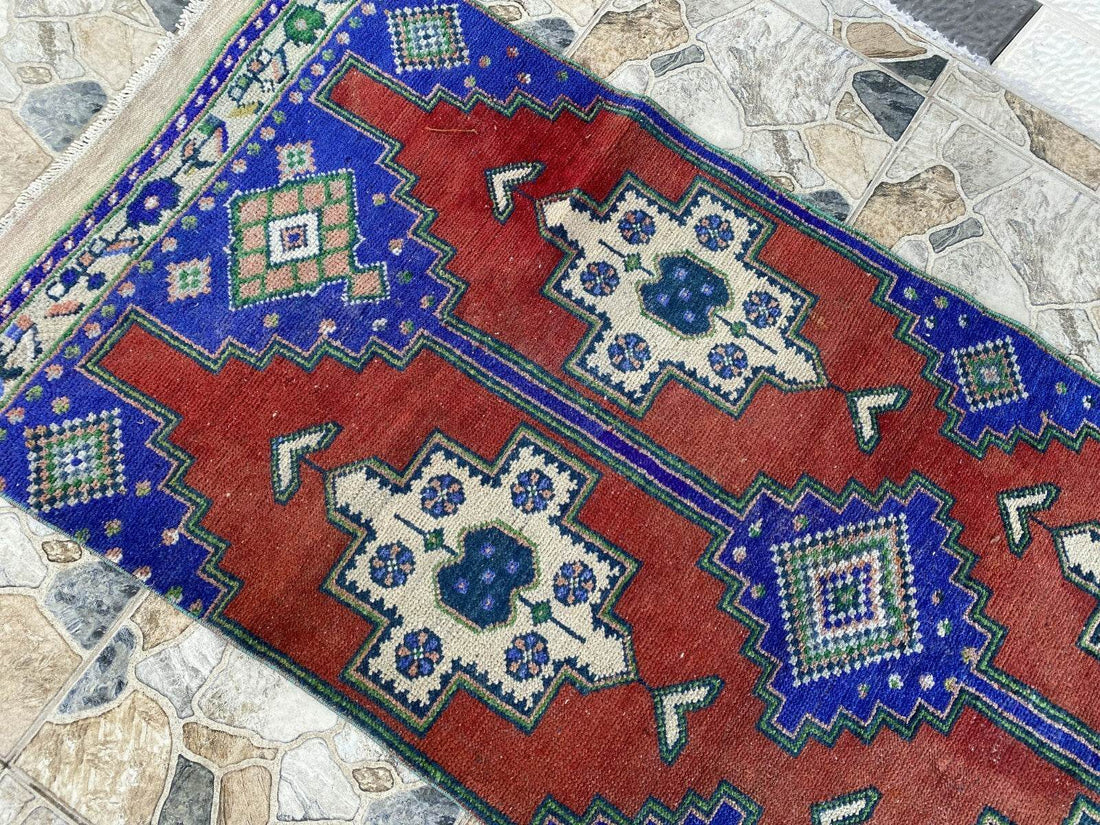 Hand-Knotted Turkish Anatolian Wool Rug | Vintage Tribal Oushak Unique Carpet