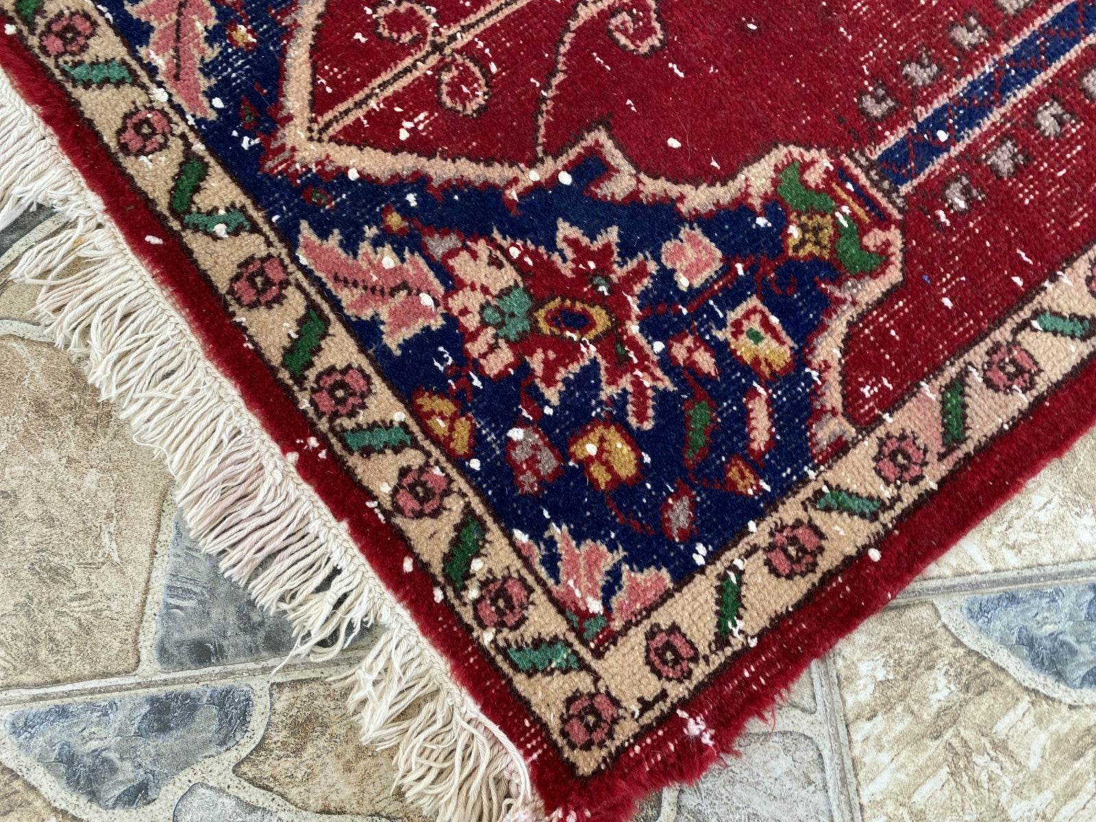 Pre 1980’s ANTIQUE ANATOLIAN FARMHOUSE RUG - GEOMETRIC PRAYER TURKISH VINTAGE