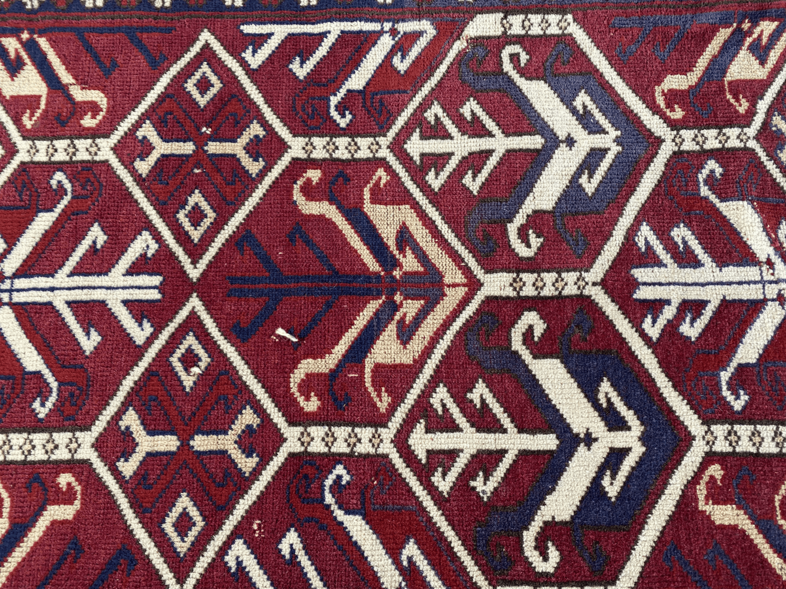 Vintage Turkish Wool Rug - 3.4x5.8 | Hand-Knotted 1980s Oushak Anatolian Tribal