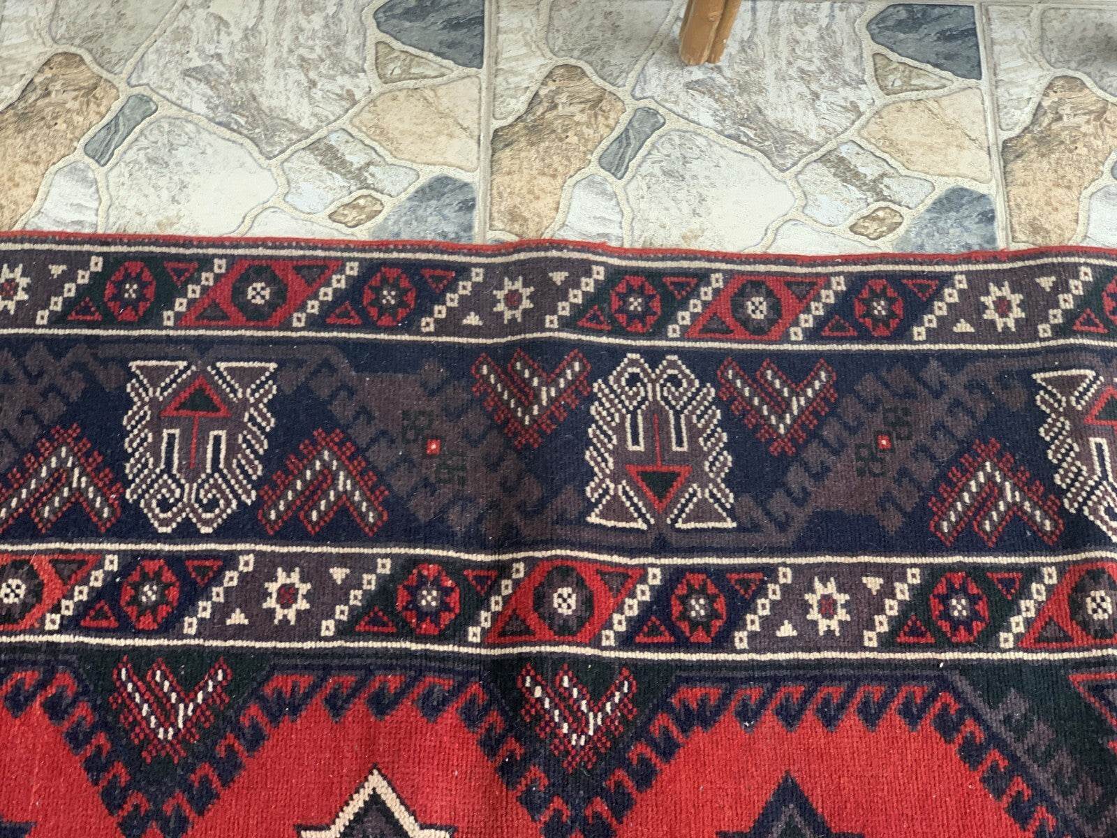 Vintage Turkish Rug | Antique Tribal Handmade Wool Farmhouse Carpet 4 x 6.14 ft