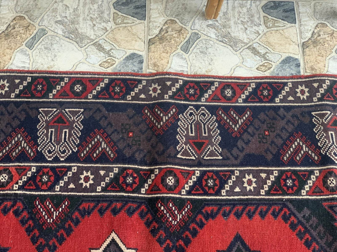 Vintage Turkish Rug | Antique Tribal Handmade Wool Farmhouse Carpet 4 x 6.14 ft